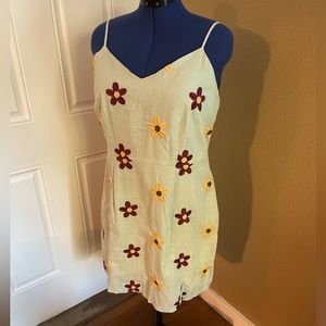 EUC SHIEN 2X Mod Floral Dress / Embroidered/ Y2K / Excellent Condition 💙💛🤎